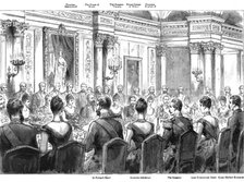 'The Banquet Given by Sir Edward and Lady Ermyntrude Malet at the British Embassy', 1890. Creator: Unknown.