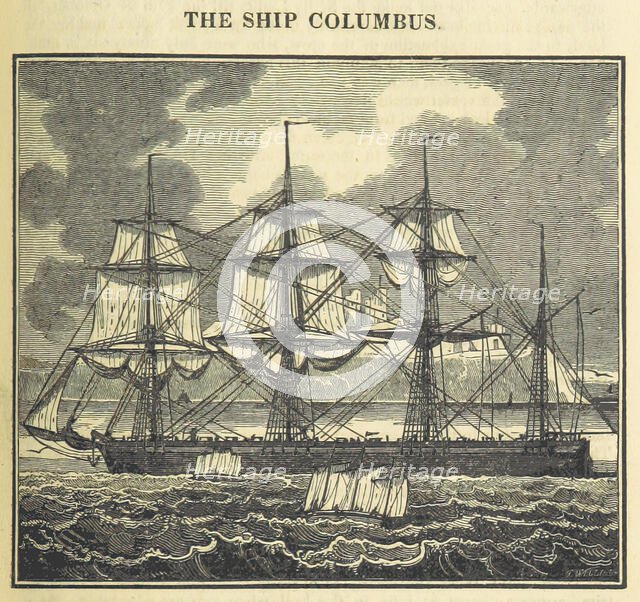 The Ship Columbus, 1826.  Creator: Unknown.