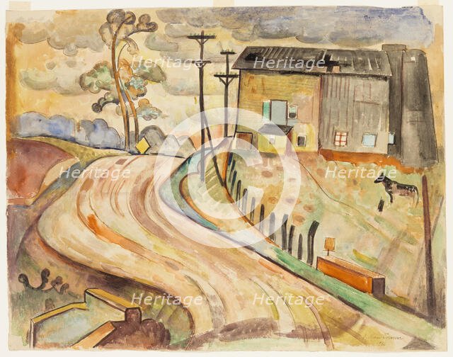 Gray Silos, 1936. Creator: William Sommer.