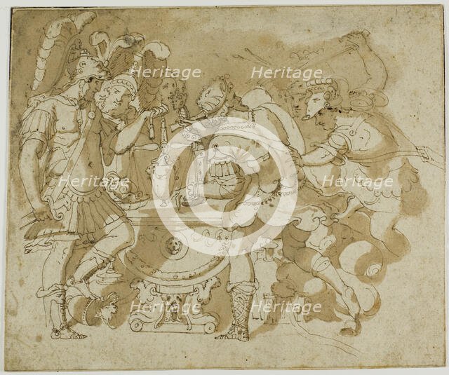 Camillus Attacking Brennus, c. 1550. Creator: Unknown.