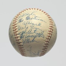 Baseball signed by the 1954 Champion New York Giants Team, 1954. Creator: MacGregor.