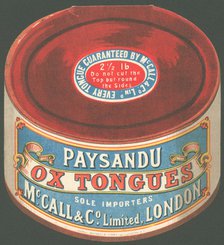 Paysandu ox tongue, 1890s. Artist: Unknown