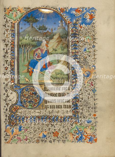 David in Prayer; Book of Hours, about 1420-1430. Creator: Master of the Harvard Hannibal.