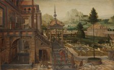 Palace Gardens with Poor Lazarus in the foreground, 1550-1606. Creator: Hans Vredeman de Vries.