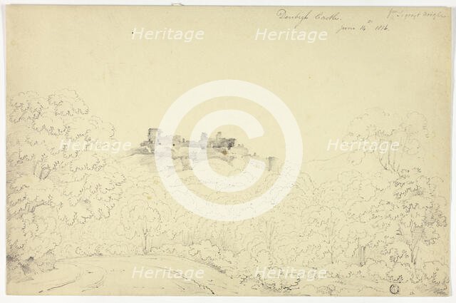 Denbigh Castle from Segroyt Dingle, 1816. Creator: George Fennel Robson.