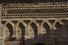 Detail of main façade, Cristo de la Luz Shrine, Toledo, Castile-La Mancha, Spain, 2022.  Creator: LTL.