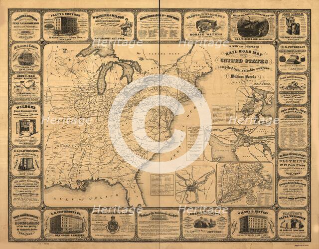 A new and complete railroad map of the United States compiled from reliable sources, 1857. Creator: Anonymous master.