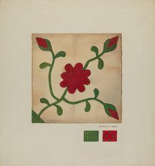 Quilt Block, c. 1937. Creator: Charlotte Angus.