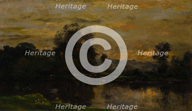 Landscape with Ducks, 1872. Creator: Charles Francois Daubigny.