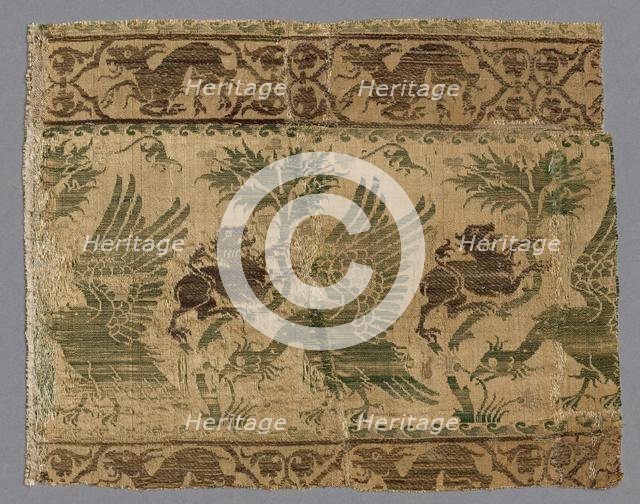 Silk and Gold Textile, 1360-1400. Creator: Unknown.