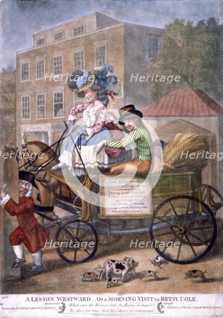 A lesson westward..., Hammersmith Turnpike, London, 1782. Artist: Anon