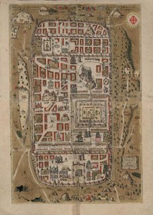 Ierusalem, et suburbia eius. Map of Jerusalem in Civitates Orbis Terrarum, 1584. Creator: Adrichem, Christian Kruik van (1533-1585).
