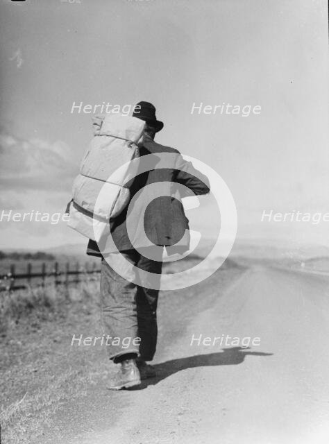 Migrant worker on California highway, 1935. Creator: Dorothea Lange.
