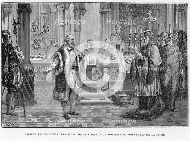 Galileo facing the Inquisition, Rome, 1633 (1870). Artist: Unknown