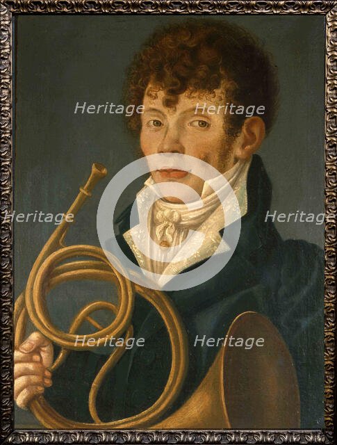 Portrait of the horn player and composer Luigi Belloli (1770-1817), c1800. Creator: Anonymous.