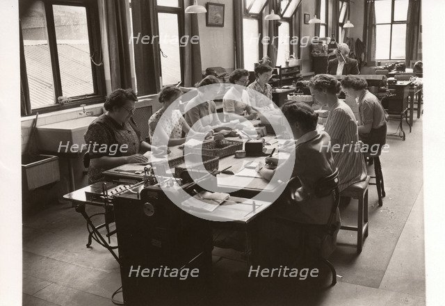 Women at work in the post room, Rowntree factory, York, Yorkshire, 1952. Artist: Unknown