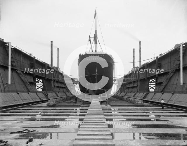 Floating dry dock, Algiers, Louisiana, ca 1903. Creator: Unknown.