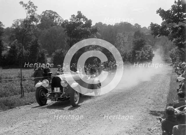 Bugatti Type 49, Bugatti Owners Club Hill Climb, Chalfont St Peter, Buckinghamshire, 1935. Artist: Bill Brunell.