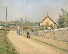The Railway Crossing at Les Pâtis near Pontoise, 1873-1874. Creator: Pissarro, Camille (1830-1903).