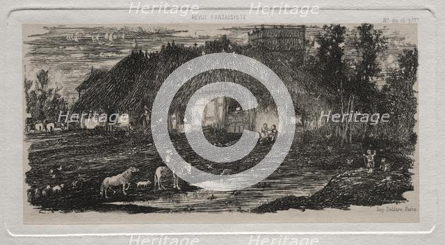 The Farm-Yard, 1861. Creator: Rodolphe Bresdin (French, 1822-1885); Auguste Delâtre.