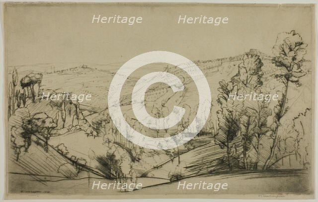 Fields of San Gimignano, 1909. Creator: Donald Shaw MacLaughlan.