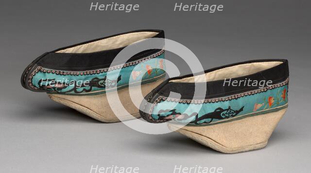 Woman's Shoes, China, Qing dynasty (1644-1911), 19th century. Creator: Unknown.