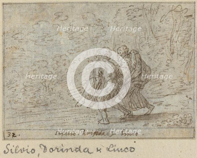 Silvio, Dorinda and Linco, 1640. Creator: Johann Wilhelm Baur.