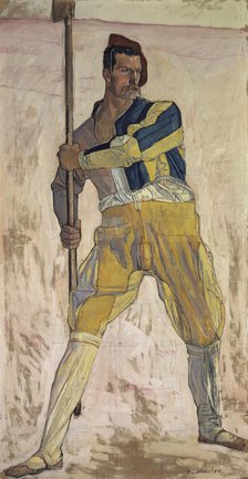 Warrior with halberd, c. 1898. Creator: Hodler, Ferdinand (1853-1918).