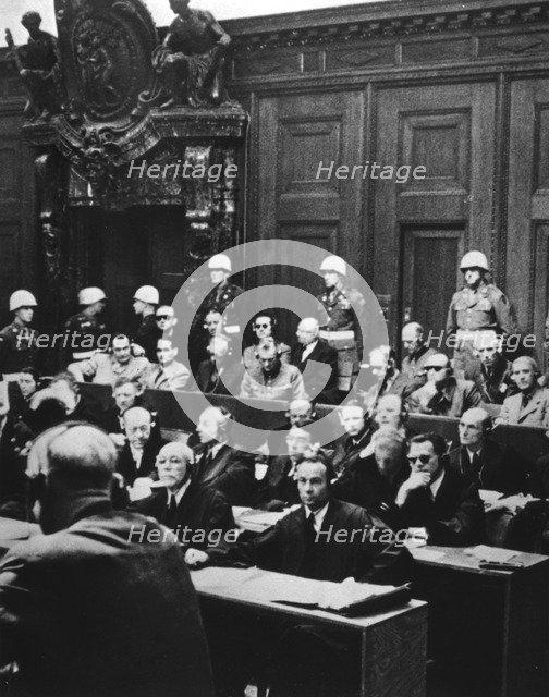 Nuremberg war crimes trial, Germany, 1946. Artist: Unknown