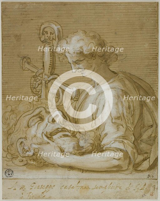 David with Goliath's Head and Sword, 1587. Creator: Giovanni Battista Paggi.