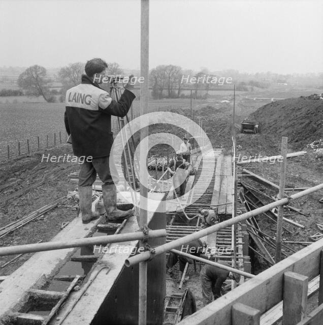 M6 Motorway, Acton Trussell and Bednall, South Staffordshire, Staffordshire, 06/03/1961. Creator: John Laing plc.