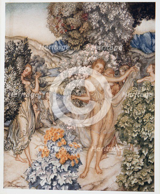 Come, temperate nymphs, and help to celebrate a contract of true love, illustration from 'The Tempes