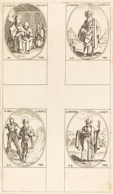 St. Felix; St. Joseph of Arimathea; St. Polycarpe; St. Matthias, Apostle. Creator: Jacques Callot.