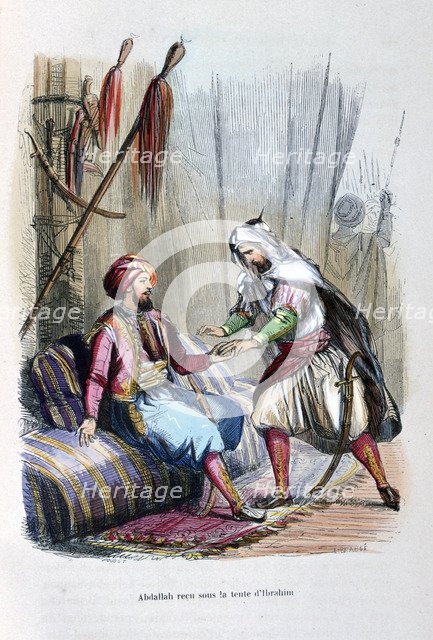 'Abdullah Received in the Tent of Ibrahim Pasha', 1818, (c1847). Artist: Jean Adolphe Beauce