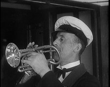 Man Playing a Bugle, 1931. Creator: British Pathe Ltd.