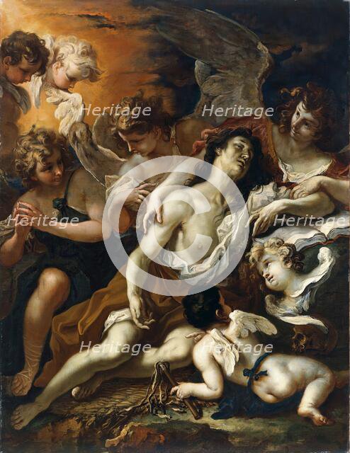 Mary Magdalen conforted by Angels, 1694. Creator: Sebastiano Ricci.