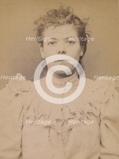 Cazal. Antoinette. 28 ans, née à Salgouz (Cantal). Couturière. Anarchiste. 28/2/94., 1894. Creator: Alphonse Bertillon.