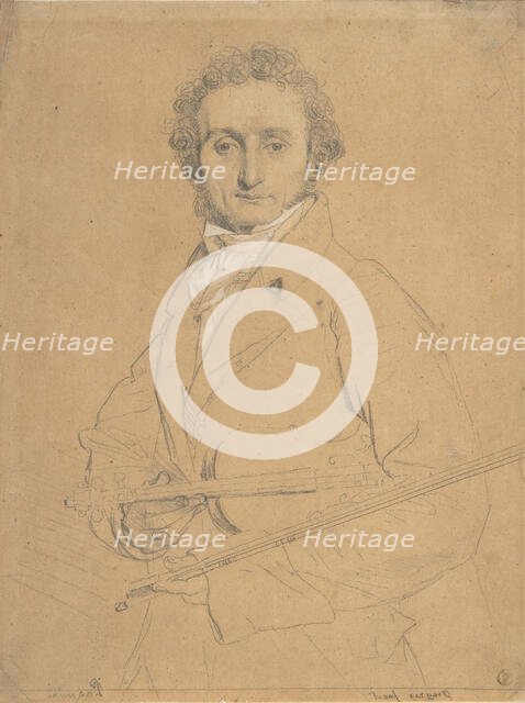 Niccolò Paganini (1784-1840), ca. 1830. Creator: Jean-Auguste-Dominique Ingres.