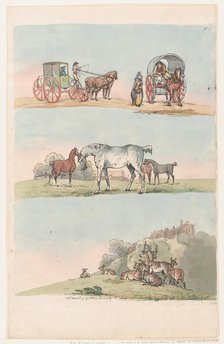 Plate 3, Outlines of Figures, Landscapes and Cattle...for the Use of Learners, Ma..., March 8, 1790. Creator: Thomas Rowlandson.