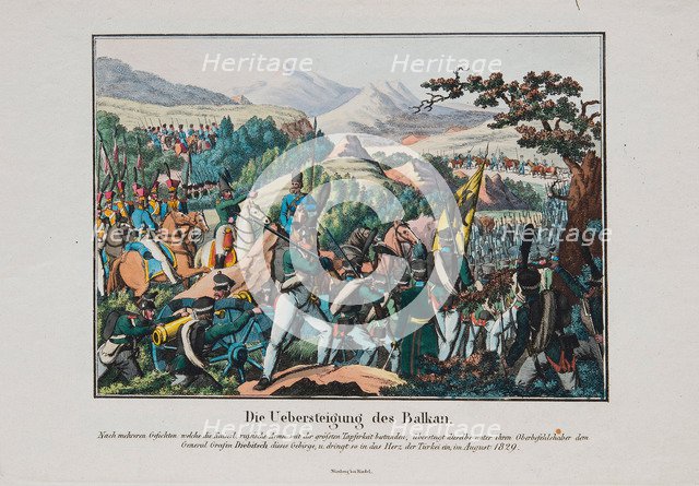 The Army of Graf Ivan Ivanovich Diebitsch crossing the Balkans, c. 1830. Artist: Anonymous  