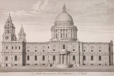 St Paul's Cathedral (new) exterior, c1750. Artist: Nathaniel Parr