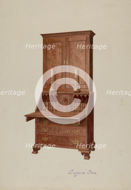 Secretary-desk Cabinet Top, c. 1937. Creator: Eugene Croe.