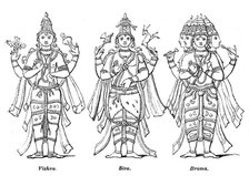 Vishnu, Shiva, and Brahma, 1847. Artist: Robinson