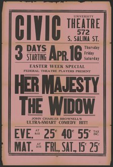Her Majesty the Widow 4, Syracuse, NY, 1936. Creator: Unknown.