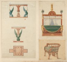 Designs for Furniture, ca. 1800-ca. 1840. Creators: Pierre Antoine Bellangé, Louis-Alexandre Bellangé, Jean Démosthène Dugourc, Jacques Louis de La Hamayde de Saint-Ange.