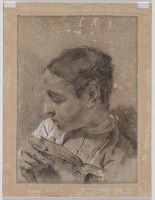 Head of a Young Man in Profile with a Book, c. 1730/40s. Creator: Giovanni Battista Piazzetta (Italian, 1682-1754).