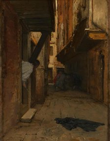 Street fight in a Venetian alley, 1887. Creator: August von Pettenkofen.