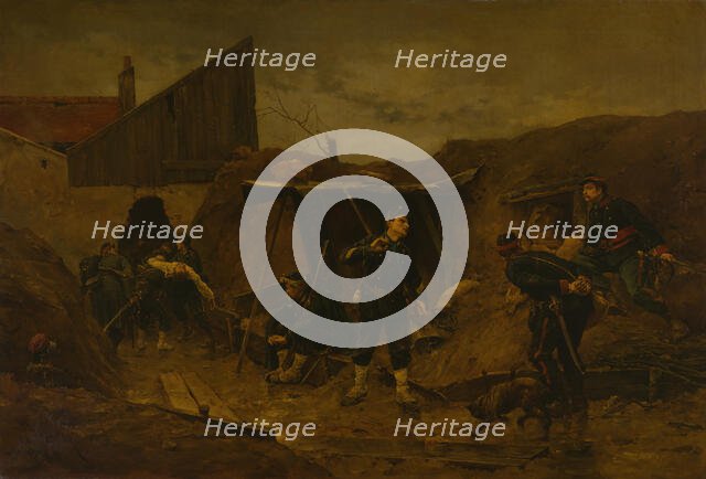 Dans la Tranchée, c. 1875. Creator: Etienne Berne-Bellecour.