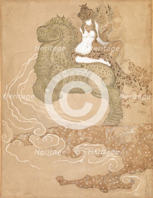 Three Women Riding, 1911. Creator: Nikolay Kalmakov.