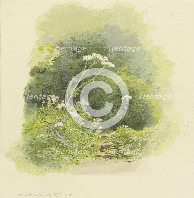 Garden scene in Michelstadt, 1875. Creator: Carl Theodor Reiffenstein.